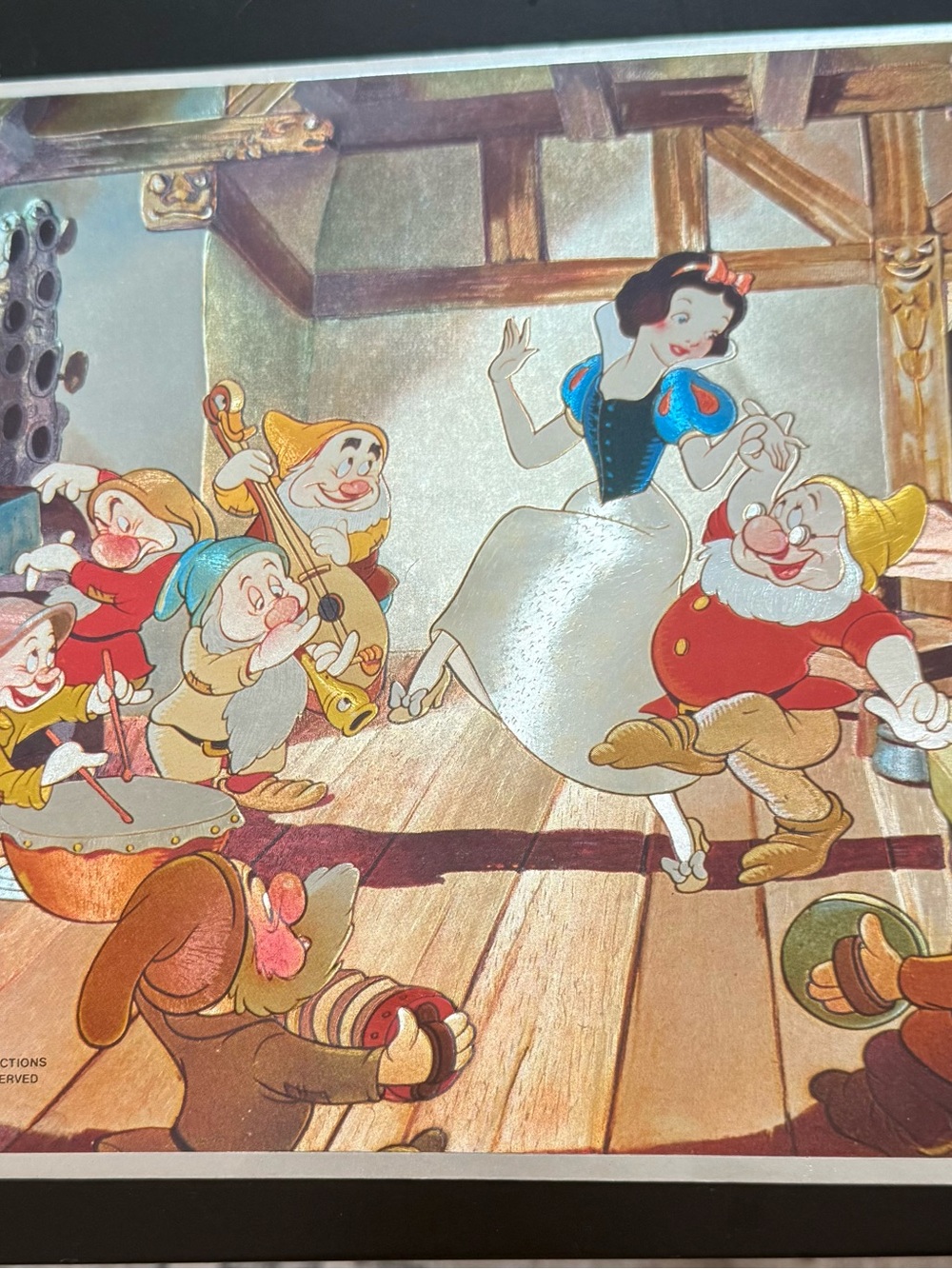Classic Snow White and Seven Dwarfs foil  Art Print -  8x10 unframed